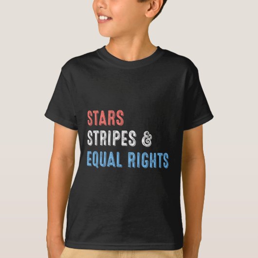 スターストライプズと平等の権利7月の女性の4th tシャツ (正面)