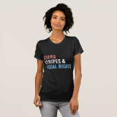 スターストライプズと平等の権利7月の女性の4th tシャツ (正面フル)