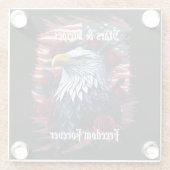 スターストライプズフリーダムフォーエバーイーグルアメリカ国旗 ガラスコースター (裏面)