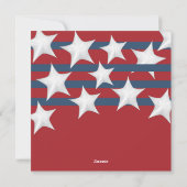 スターストライプズレッドホワイトとブルー7月4日パーティー シーズンカード (裏面)