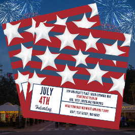 スターストライプズレッドホワイトとブルー7月4日パーティー シーズンカード