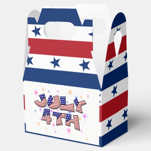 スターストライプズワードアート7月4日パーティー好意ボックス フェイバーボックス (オープン)