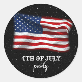 スターストライプズ愛国的アメリカ国旗7月4日 ラウンドシール