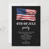 スターストライプズ愛国的アメリカ国旗7月4日 招待状 (正面)
