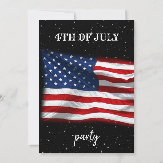 スターストライプズ愛国的アメリカ国旗7月4日 招待状 (裏面)