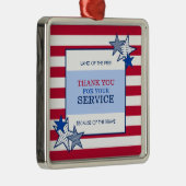 スターストライプズ愛国的退役軍人サービスサンキュー メタルオーナメント (右)