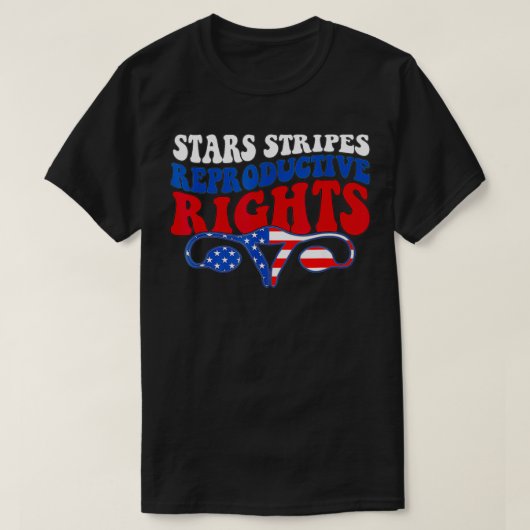 スターストライプズ生殖権アメリカ国旗4t tシャツ (デザイン正面)