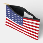スターストライプズ米国旗パーソナライズされた(オプション) アクセサリーポーチ (見開き)