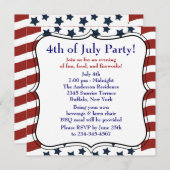 スターストライプズ7月BBQパーティー4日 招待状 (正面/裏面)