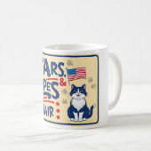 スターストライプズ&キャットヘアおもしろい- Cat Mug コーヒーマグカップ (正面右)