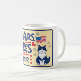 スターストライプズ&キャットヘアおもしろい- Cat Mug コーヒーマグカップ