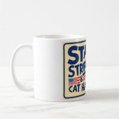 スターストライプズ&キャットヘアおもしろい- Cat Mug コーヒーマグカップ (左)