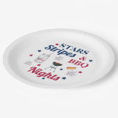 スターストライプズ&バーベキューナイト – 愛国的パーティー ペーパープレート (アングル)