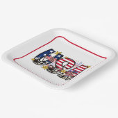 スターストライプズ、花火:アメリカのフルグローリー ペーパープレート (傾斜あり)