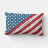 スターストライプズUSAアメリ素朴カ州旗名前をカスタムする アウトドアクッション (裏面)