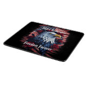 スターストライプ&アメリカ国旗Bald Eagle & バラ カッティングボード (角)