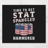 スタースパングルのハンマーで打ったビールUSAフラグを取得する時間 ビールラベル (シングルラベル)