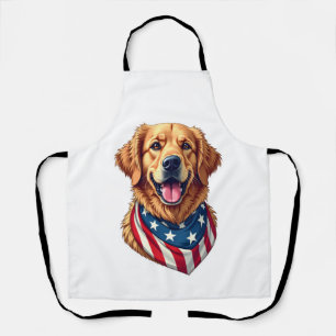 スタースパングルゴールデンレトリバーヴィンテージTシャツ 4 エプロン