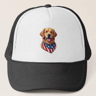 スタースパングルゴールデンレトリバーヴィンテージTシャツ 4 キャップ