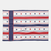 スタースパングルシェフカスタム:赤、白、青のエプロン キッチンタオル (横)