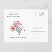 スタースパングルド4th of 7月パーティの招待状 インビテーションポストカード (裏面)