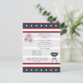 スタースパングルド4th of 7月パーティの招待状 インビテーションポストカード (スタンド正面)