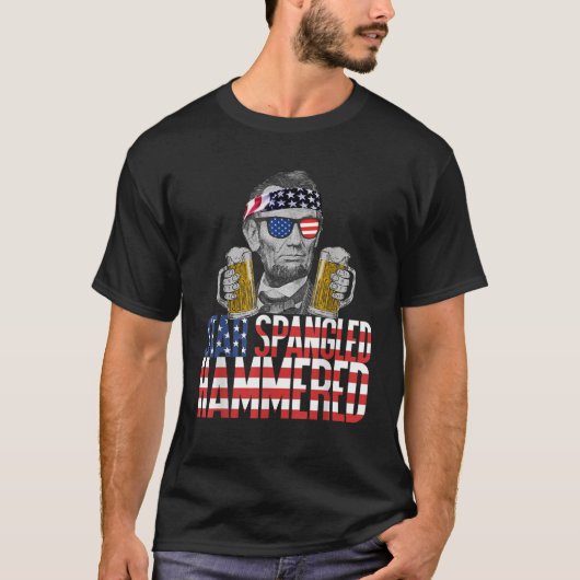 スタースパングルハムハンマーAbraham Lincoln Beer Lover Tシャツ (正面)