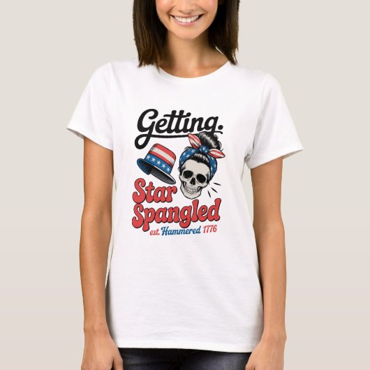 スタースパングルハンマースカル Tシャツ (正面)