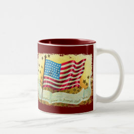 スタースパングル旗アメリカ国旗のコーヒーマグ ツートーンマグカップ