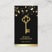 スタース・コンフェッティ・シック ゴールド アンティークキー 不動産 名刺 (正面)