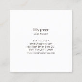 スターズお洒落ロータスマンダラフラワーヨガ先生 スクエア名刺 (裏面)