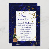 スターズきらめくニューイヤーイブパーティの招待状 招待状 (正面/裏面)