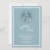 スターズきらめくブルークリスマスツリーホリデーパーティー 招待状 (正面)