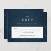 スターズの下で結婚式の出欠返事の返信カード ポストカード (正面/裏面)
