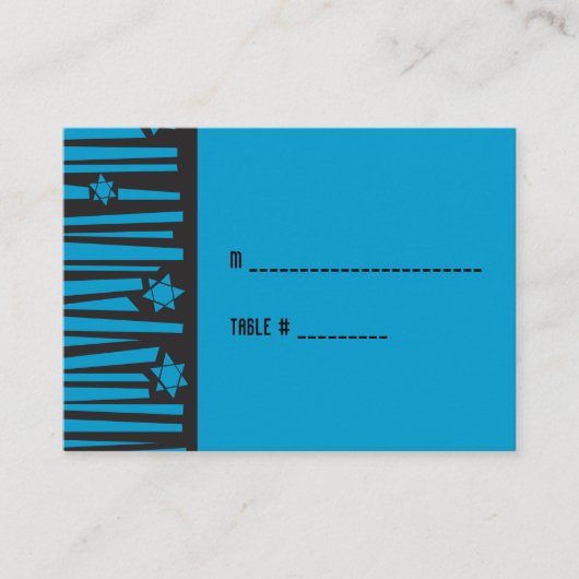 スターズへのラダーこうもりバー(ユダヤ教の)バル・ミツバーシーティングカード プレイスカード (正面)