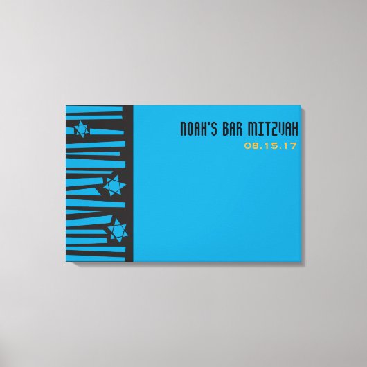スターズへのラダーバー(ユダヤ教の)バル・ミツバーサインインボード キャンバスプリント (正面)