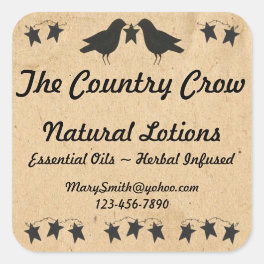 スターズアンドカラスカスタムステッカー スクエアシール (正面)