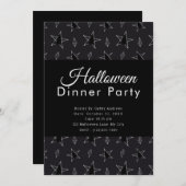 スターズアンドジュエリーブラックハロウィンディナーパーティー 招待状 (正面/裏面)