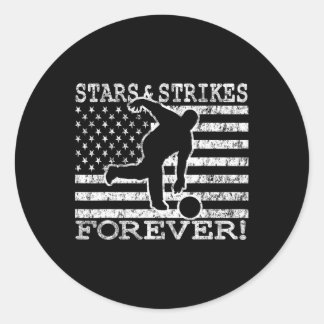 スターズアンドストライクフォーエバーボーリングアメリカ国旗Bo ラウンドシール