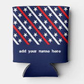 スターズアンドストライプアメリカパーソナライズされた国旗 缶クーラー (正面)