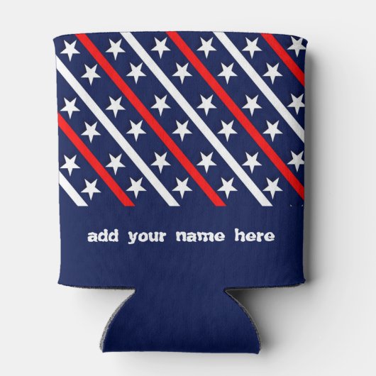 スターズアンドストライプアメリカパーソナライズされた国旗 缶クーラー (裏面)