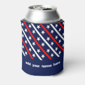 スターズアンドストライプアメリカパーソナライズされた国旗 缶クーラー (缶裏面)