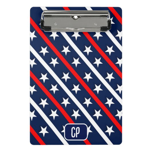 スターズアンドストライプアメリカ国旗のカスタム ミニクリップボード (正面)