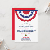 スターズアンドストライプウェルカムホームパーティの招待状 カード (正面/裏面インサイチュ)