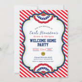 スターズアンドストライプウェルカムホームパーティの招待状 カード (正面)