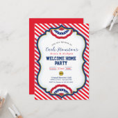 スターズアンドストライプウェルカムホームパーティの招待状 カード (正面/裏面インサイチュ)