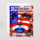 スターズアンドストライプガールズポートレートベルトバックル シーズンポストカード (正面/裏面)