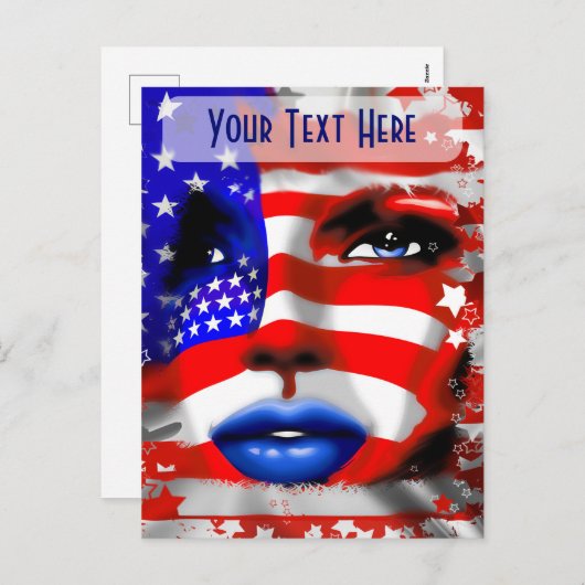 スターズアンドストライプガールズポートレートベルトバックル シーズンポストカード (正面/裏面)