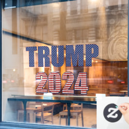 スターズアンドストライプスタイポグラフィトランプ2024 ウィンドウサイン