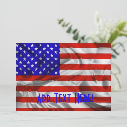 スターズアンドストライプズウサシルクフラグ招待状カード 招待状 (スタンド正面)